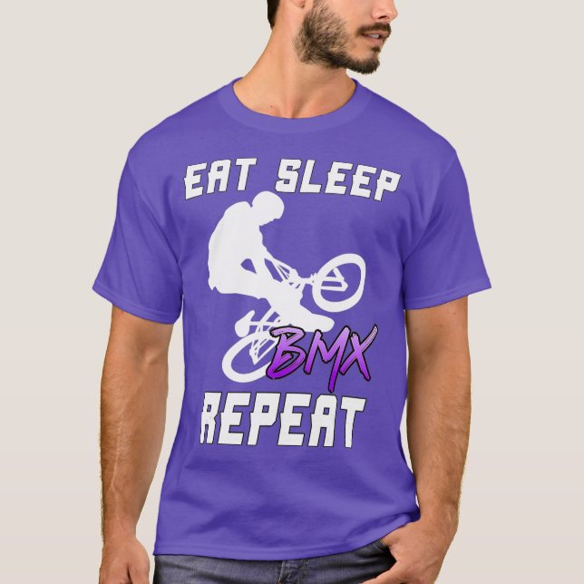 Camiseta Comer Sleep BMX Repetir Bicicleta Funny (Anverso)