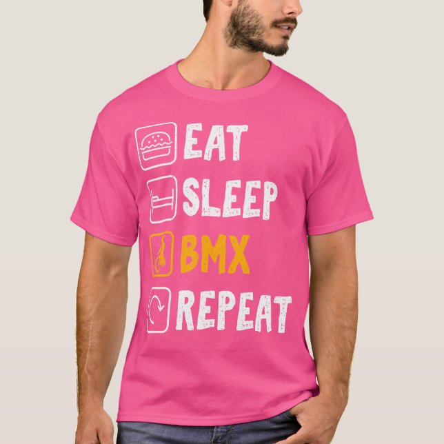 Camiseta Comer Sleep Bmx Repetir Bike Bmx Rider (Anverso)