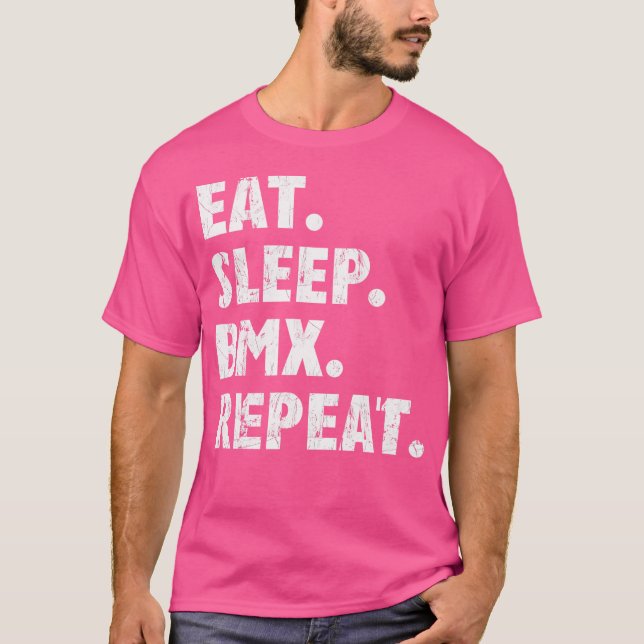 Camiseta Comer Sleep Bmx Repetir Me Encanta Bicicleta Bmx (Anverso)