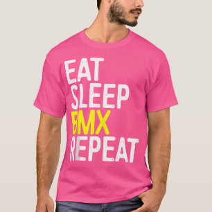 Camiseta Comer Sleep Bmx Repetir Motocross de bicicleta