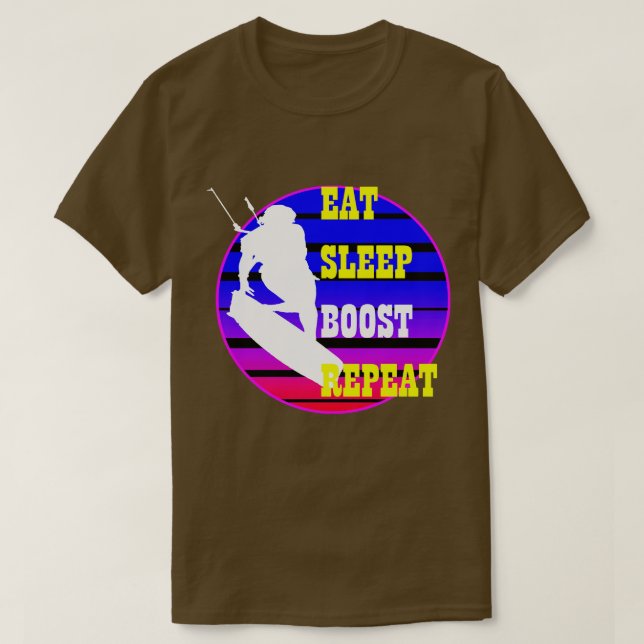 Camiseta Comer Sleep Boost Repetir Kitesufer Retro Suns Fem (Diseño del anverso)