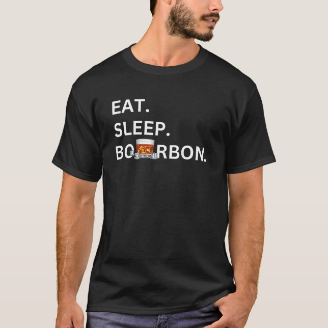 Camiseta Comer Sleep Bourbon Mens Bourbon (Anverso)