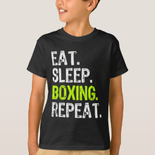 Camiseta Comer Sleep Boxing Repetir caja Ventilador Gracios