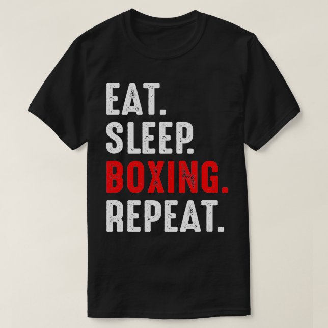 Camiseta Comer Sleep Boxing Repetir Gracioso Boxeador (Diseño del anverso)