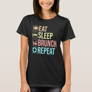 Camiseta Comer Sleep Brunch Squad Repetir el desayuno Coma 