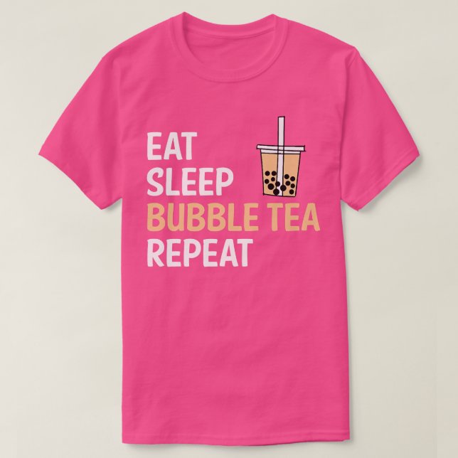 Camiseta Comer Sleep Bubble Tea Repetir Boba Tea Premium (Diseño del anverso)