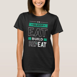 Camiseta Comer Sleep Build Repetir bloques de construcción