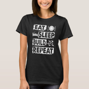 Camiseta Comer Sleep Build Repetir bloques de construcción