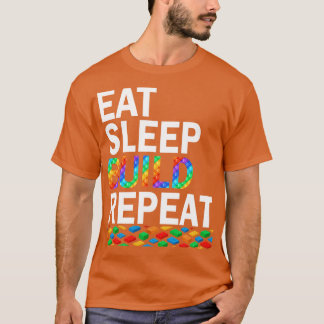 Camiseta Comer Sleep Build Repetir bloques de construcción 