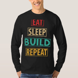 Camiseta Comer Sleep Build Repetir bloques de construcción 