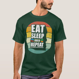 Camiseta Comer Sleep Build Repetir bloques de construcción 