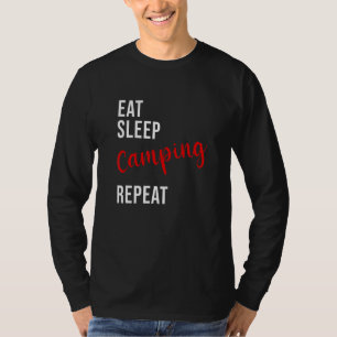 Camiseta Comer Sleep Camping Motorhome Camper Caravana