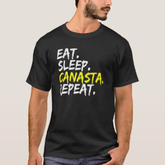Camiseta Comer Sleep Canasta Partida de la tarjeta repetida