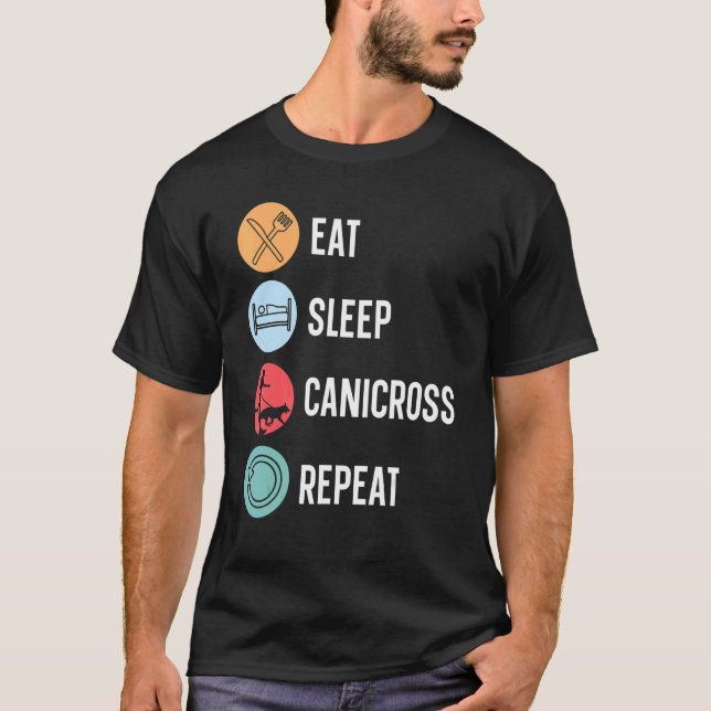 Camiseta Comer Sleep Canicross Repetir Perro Corriendo Depo (Anverso)