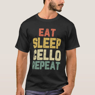 Camiseta Comer Sleep Cello Repeat Player Funny Cellist Gift