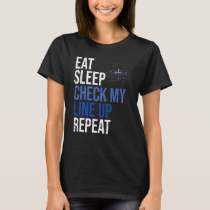Camiseta Comer Sleep Check My Lineup Repetir la vida de fút