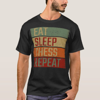 Camiseta Comer Sleep Chess Repetir