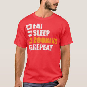 Camiseta Comer Sleep Cocina Repetir Cocina Chef Fundido