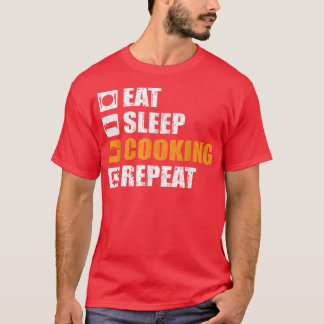 Camiseta Comer Sleep Cocina Repetir Cocina Chef Fundido