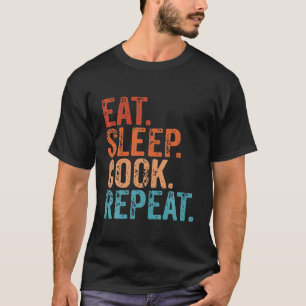 Camiseta Comer Sleep Cocinero Repetir Cocina Chef Almuerzo