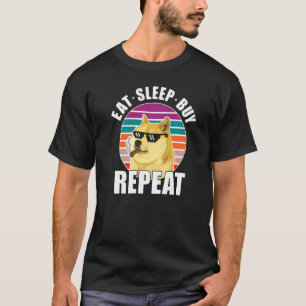 Camiseta Comer Sleep Comprar Repetir Dogecoína