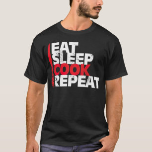 Camiseta Comer Sleep Cook Repetir chefs navidades regalo 8.