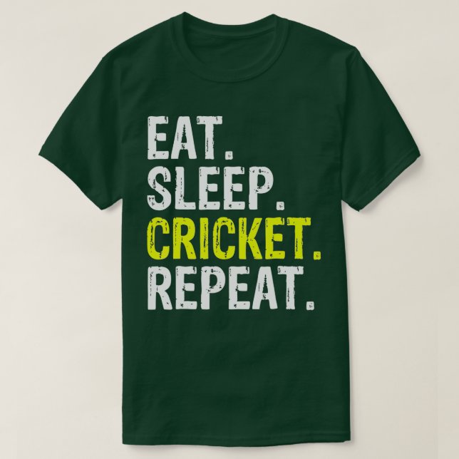 Camiseta Comer Sleep Cricket Repeat Gift Sports (Diseño del anverso)