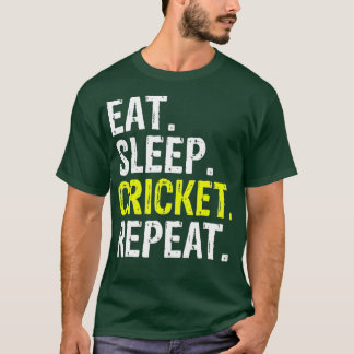 Camiseta Comer Sleep Cricket Repeat Gift Sports
