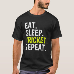 Camiseta Comer Sleep Cricket Repeat Gift Sports