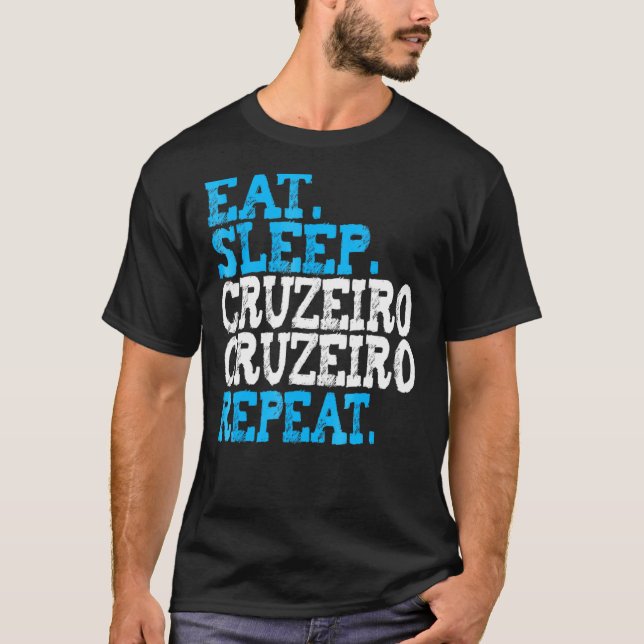 Camiseta Comer Sleep Cruzeiro Repetir (Anverso)