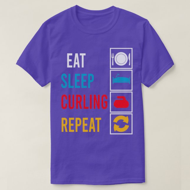 Camiseta Comer Sleep Curling Repetir Deportes (Diseño del anverso)