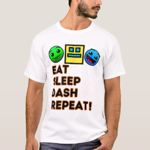 Camiseta Comer Sleep Dash Repetir videojuego Geometría Vide
