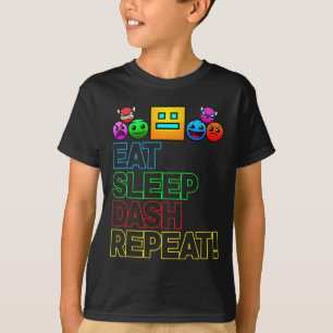 Camiseta Comer Sleep Dash Repetir videojuego Geometría Vide