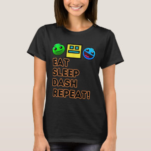 Camiseta Comer Sleep Dash Repetir videojuego Geometría Vide