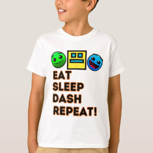 Camiseta Comer Sleep Dash Repetir videojuego Geometría Vide