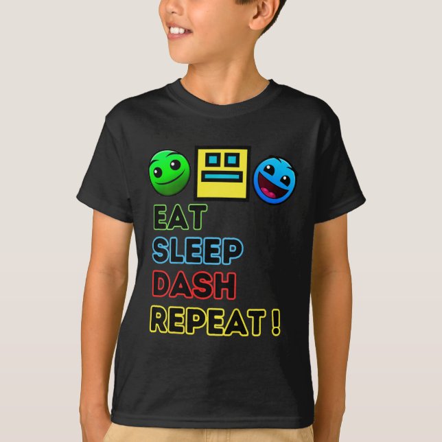 Camiseta Comer Sleep Dash Repetir videojuego Geometría Vide (Anverso)