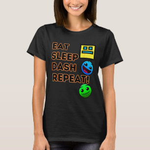 Camiseta Comer Sleep Dash Repetir videojuego Geometría Vide