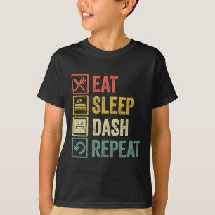 Camiseta Comer Sleep Dash Repetir videojuego Geometría Vide