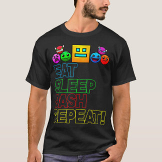 Camiseta Comer Sleep Dash Repetir videojuego Geometría Vide