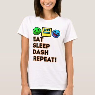 Camiseta Comer Sleep Dash Repetir videojuego Geometría Vide