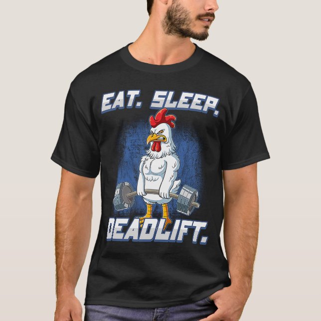 Camiseta Comer Sleep Deadlift Gym Bodybuilding (Anverso)