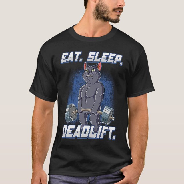 Camiseta Comer Sleep Deadlift Gym Bodybuilding (Anverso)