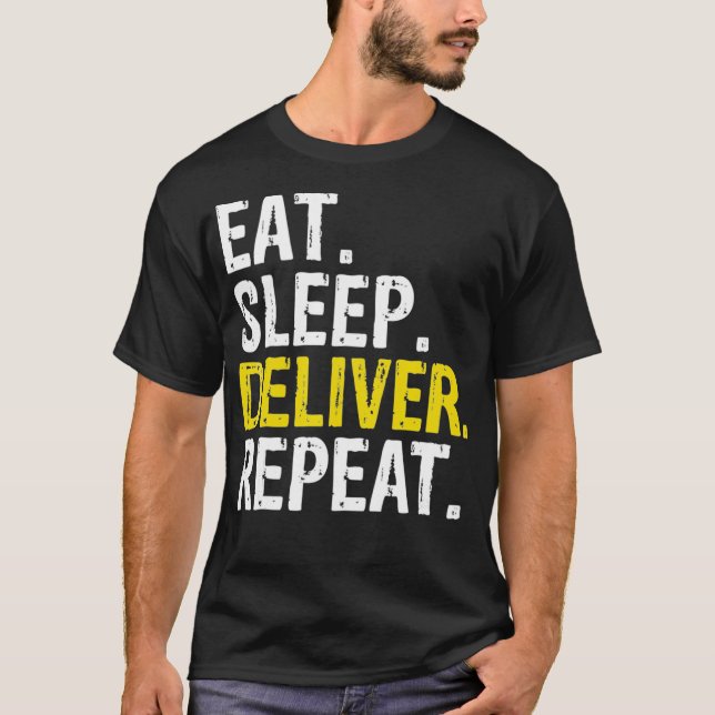 Camiseta Comer Sleep Deliver Regalo de repetición  (Anverso)