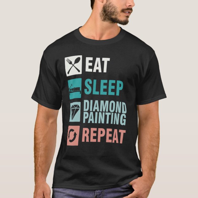 Camiseta Comer Sleep Diamond Pintura Artista de pintura de  (Anverso)