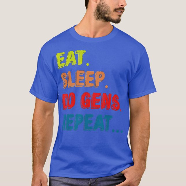Camiseta Comer Sleep Do Gens Repetir el conjunto de juegos  (Anverso)