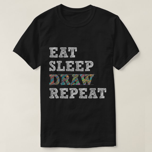 Camiseta Comer Sleep Draw Repetir el dibujo del artista Dib (Diseño del anverso)