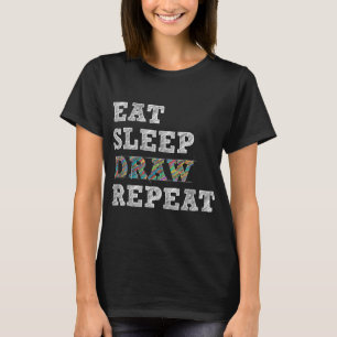 Camiseta Comer Sleep Draw Repetir el dibujo del artista Dib