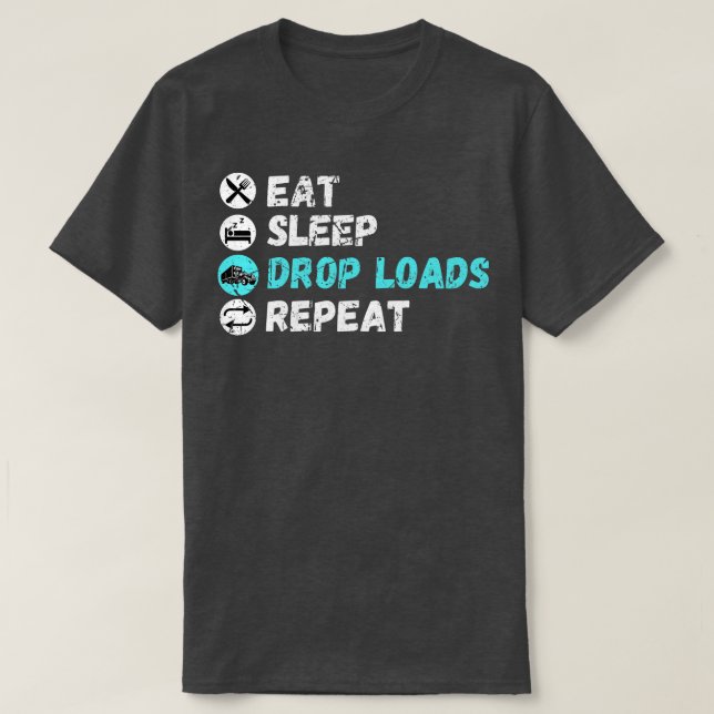 Camiseta Comer Sleep Drop Drop Loads Repetir 1 (Diseño del anverso)