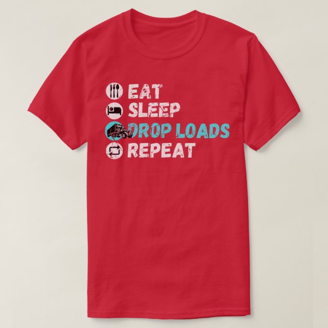 Camiseta Comer Sleep Drop Loads Repetir (Diseño del anverso)
