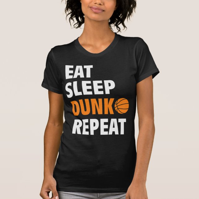 Camiseta Comer Sleep Dunk Repetir Fun Baloncesto Bball (Anverso)